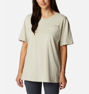 Beige Columbia Break It Down Women's T-Shirt | 17524XSBT