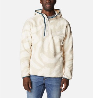 Beige Columbia Helvetia Sherpa Fleece Men's Hoodie | 92134NAIW