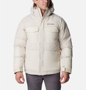 Beige Columbia Marquam Peak Fusion Insulated Men's Puffer Jacket | 36521OAKP