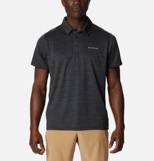 Black Columbia Alpine Chill Zero Men's Polo Shirt | 56021DLRZ