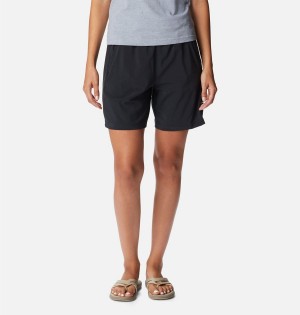 Black Columbia Anytime Flex Women's Shorts | 86973UHQR