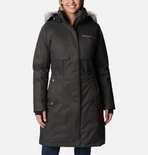 Black Columbia Apres Arson Winter Long Down Women's Coats | 90281LDPK