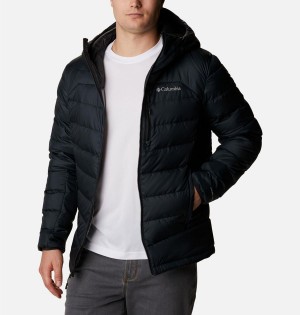 Black Columbia Autumn Park Hooded Insulated Men's Puffer Jacket | 80691AFDZ