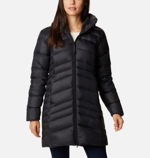 Black Columbia Autumn Park Hooded Mid Women's Puffer Jacket | 19026DSXN