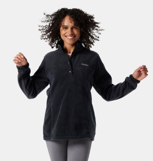 Black Columbia Benton Springs Half Snap Fleece Women's Pullover | 42813KTRH