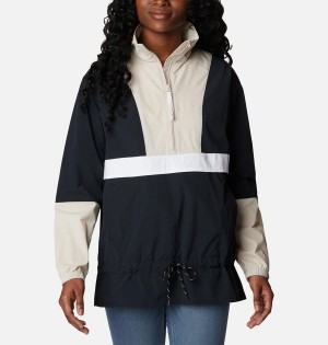 Black Columbia Boundless Trek Anorak Women's Windbreaker | 06952HVTC