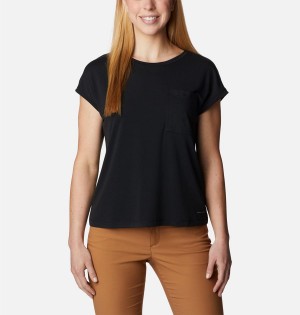 Black Columbia Boundless Trek Women's T-Shirt | 94621TDCZ