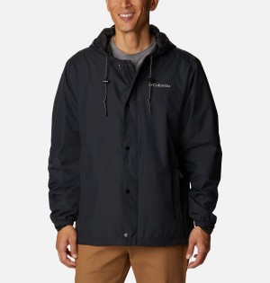 Black Columbia Cedar Cliff Men's Rain Jacket | 36815TQYZ