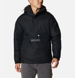 Black Columbia Challenger Anorak Insulated Men's Puffer Jacket | 56372YPUC