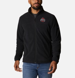 Black Columbia Collegiate Flanker III Fleece Jacket - Ohio Men's Pullover | 75406GHUF