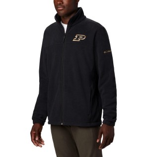 Black Columbia Collegiate Flanker III - Purdue Men's Fleece Jacket | 41956LVTZ