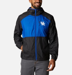 Black Columbia Collegiate Flash Forward Jacket - Kentucky Men's Windbreaker | 04512XFSW