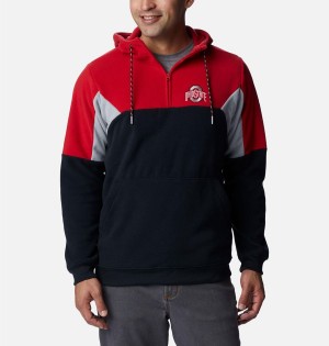 Black Columbia Collegiate Lodge Fleece - Ohio State Men's Hoodie | 26173NVZY