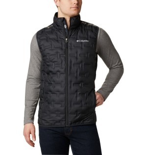 Black Columbia Delta Ridge Down Men's Vest | 63952GHEA