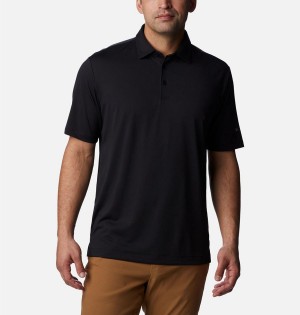 Black Columbia Drive Golf Men's Polo Shirt | 72650XYDI