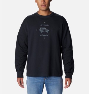 Black Columbia Duxbery Relaxed Long Sleeve Men's T-Shirt | 24867JRHK