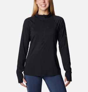 Black Columbia Endless Trail Half Zip Mesh Long Sleeve Women's Pullover | 19048RTVZ