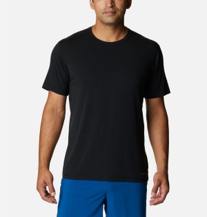 Black Columbia Endless Trail Running Tech Men's T-Shirt | 01629RVAJ