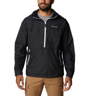 Black Columbia Flash Challenger Anorak Jacket Men's Windbreaker | 54209FATK