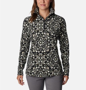 Black Columbia Glacial IV Print Half Zip Women's Pullover | 31854CVUZ