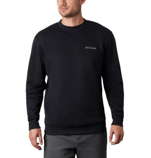 Black Columbia Hart Mountain II Crew Men's Sweatshirt | 34285TVDK