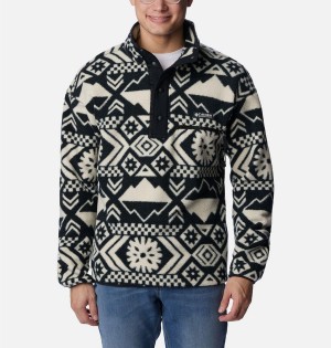 Black Columbia Helvetia Half Snap Fleece Men's Pullover | 43709NHJW