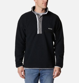 Black Columbia Helvetia Half Snap Fleece Men's Pullover | 59260TRHA