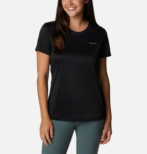 Black Columbia Hike Short Sleeve Crew Women's T-Shirt | 56138CYLR