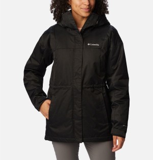 Black Columbia Hikebound Long Insulated Women's Puffer Jacket | 82071MFNG