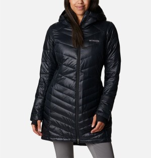 Black Columbia Joy Peak Mid Insulated Hooded Women's Puffer Jacket | 63420HAUW