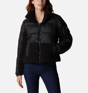 Black Columbia Leadbetter Point Sherpa Hybrid Women's Puffer Jacket | 42178NWUJ