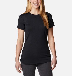 Black Columbia Leslie Falls Short Sleeve Women's T-Shirt | 18902MAXE