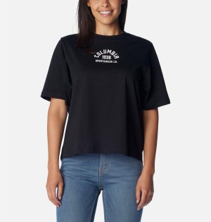 Black Columbia North Cascades Relaxed Women's T-Shirt | 57164GIHM