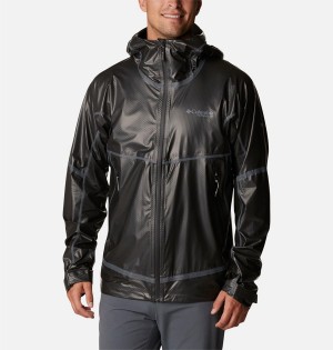 Black Columbia OutDry Extreme Mesh Hooded Shell Men's Rain Jacket | 65408VCFE