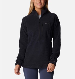 Black Columbia Outdoor Tracks Half Zip Fleece Women's Pullover | 97462TBXK