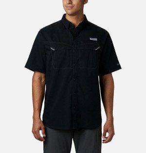 Black Columbia PFG Low Drag Offshore Short Sleeve Men's Shirt | 96201YUSZ