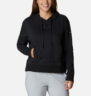 Black Columbia PFG Slack Water French Terry Women's Hoodie | 14297YMBP