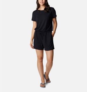 Black Columbia PFG Slack Water Knit Women's Dress | 71834IPXH