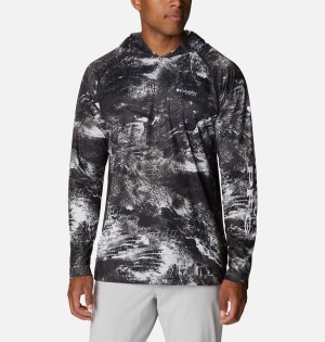 Black Columbia PFG Super Terminal Tackle Men's Hoodie | 08147KRAB