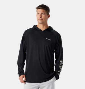 Black Columbia PFG Terminal Tackle Men's Hoodie | 25916VWNX