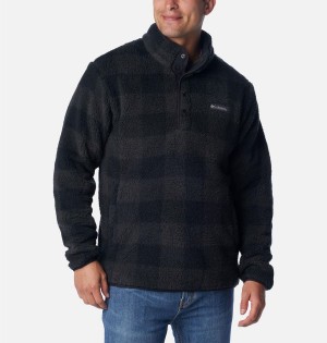 Black Columbia PHG Rugged Ridge II Sherpa Half Snap Men's Pullover | 41098CKXJ