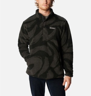 Black Columbia PHG Rugged Ridge II Sherpa Half Snap Men's Pullover | 51403TBWM