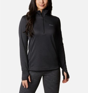 Black Columbia Park View Grid Half Zip Fleece Women's Pullover | 07692BOMV