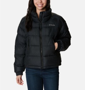 Black Columbia Pike Lake II Cropped Women's Puffer Jacket | 92751WQMA