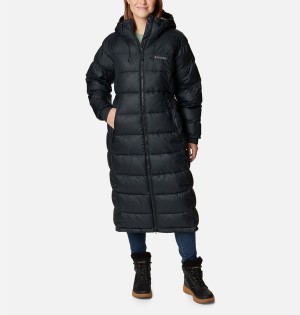 Black Columbia Pike Lake II Long Women's Puffer Jacket | 64732MZHY