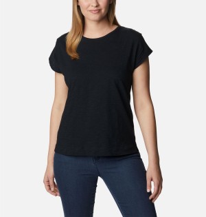 Black Columbia Point Loma Women's T-Shirt | 28796PXIE