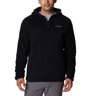 Black Columbia Rugged Ridge III Sherpa Pullover Men's Hoodie | 52078HKYB