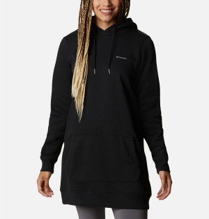 Black Columbia Rush Valley Long Women's Hoodie | 43721BJRI