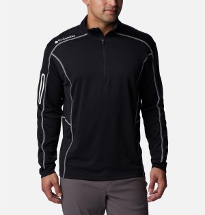 Black Columbia Shotgun Quarter Zip Golf Men's Pullover | 04167VHPZ