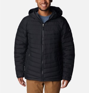 Black Columbia Slope Edge Hooded Insulated Men's Puffer Jacket | 96041KJZY